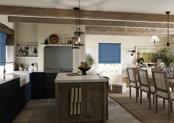 Ashbourne (Blackout), Caspian Blue - Twist&Fit Roman Blind - Image 7